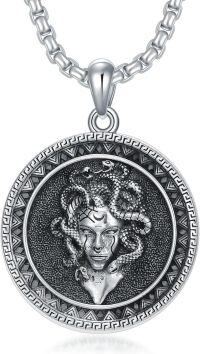 wholesale 925 Sterling Silver Medusa Head Snake Goddess Protection Pendant Necklaces s for Men & Women-A-Medusa