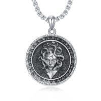 wholesale 925 Sterling Silver Medusa Head Snake Goddess Protection Pendant Necklaces s for Men & Women-A-Medusa