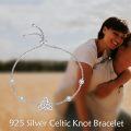 wholesale 925 Sterling Silver Triquetra Trinity Knot Adjustable Chain Bracelet Gift for Her-0-2