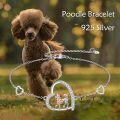 wholesale 925 Sterling Silver Poodle Dog Heart Charm Bracelet s for Women Girls-0-4