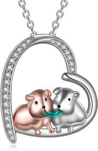 wholesale 925 Sterling Silver Heart-Shaped Penguin Pendant Necklace with Cubic Zirconia Gifts for Women-E-Guinea Pigs