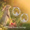 wholesale 925 Sterling Silver Hypoallergenic Rabbit Bunny Egg Huggie Hoop Earrings for Sensitive Ears-0-2