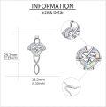 wholesale 925 Sterling Silver Heart-Shaped Opal Celtic Knot Pendant Necklace s for Women Christmas-0-3