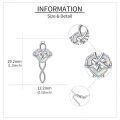 wholesale 925 Sterling Silver Heart-Shaped Opal Celtic Knot Pendant Necklace s for Women Christmas-0-3
