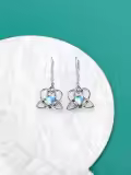 TOUPOP Sterling Silver Moonstone Celtic Knot Heart Dangle Earrings-0-3