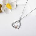 wholesale 925 Sterling Silver Dachshund in Heart Pendant Necklaces for Women Girls Love You Forever -0-1