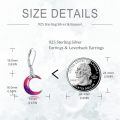 wholesale 925 Sterling Silver Moon Star Dangle Earrings-0-3