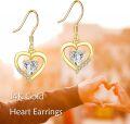 wholesale 14K Gold 1CT Lab Diamond Heart Earrings for Women, Hypoallergenic Dainty Studs for Party Daily Work Gifts-0-1