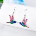 wholesale 925 Sterling Silver Enamel Hummingbird Dangle Earrings Gift for Her-0-1