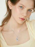 wholesale  Sterling Silver Moon Pendant Birth Flower Necklace for Women -0-44
