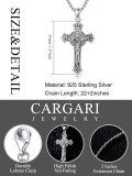 wholesale 925 Sterling Silver Cross Pendant Necklace  for Men & Women - Protection Amulet Religious Jewelry with 24+2mm Rolo Chain (Gift Included)-0-1