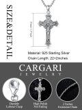 wholesale 925 Sterling Silver Cross Pendant Necklace  for Men & Women - Protection Amulet Religious Jewelry with 24+2mm Rolo Chain (Gift Included)-0-1
