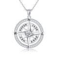 wholesale 925 Sterling Silver Cubic Zirconia Compass Necklace Never Lose Your Way Graduation Gift for Women-0-0