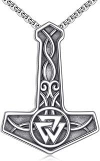 wholesale 925 Sterling Silver Thors Hammer Pendant - Viking Jewelry Norse Symbol Necklaces for Men Women -Thors Hammer