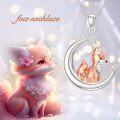 wholesale TOUPOP Fox Necklace For Women 925 Sterling Silver Origami Fox Moon Pendant Necklace Animal Jewelry For Women -0-4