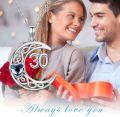 wholesale 925 Sterling Silver Celtic Knot Blue Heart and Number 30 Moon Pendant Necklace for Women Girls-0-6