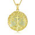 wholesale 925 Sterling Silver Tree Of Life Pendant Necklace Wholesale With Green Gemstone-0-11