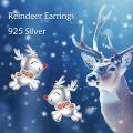 wholesale 925 Sterling Silver Reindeer Stud Earrings Adorable Christmas Gift for Women Girls-0-4