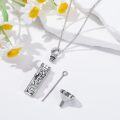 wholesale 925 Sterling Silver Birthstone Floral Bar Urn Necklace for Ashes  Char-0-2