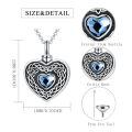 wholesale 925 Sterling Silver Heart Locket Pendant With Blue Gemstone-0-1