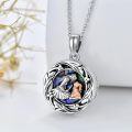 wholesale 925 Sterling Silver Abalone Shell Mother and Child Keepsake Pendant Necklace for Women-0-2