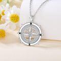 wholesale 925 Sterling Silver Moissanite Compass Pendant Necklace for Women and Men-0-2