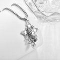 wholesale 925 Sterling Silver 925 Praying Hands Cross Pendant Necklace  for Men and Women - Gothic Religious Jewelry Baptism Gift-0-1