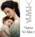 wholesale 925 Sterling Silver Cubic Zirconia MAMA Necklace for Women - Mommy Pendant Jewelry Mothers Day Gift-0-5