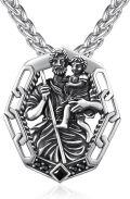 wholesale 925 Sterling Silver Saint Christopher and Child Pendant Necklaces for Men/Women Catholic Religious  Ideas-0-0