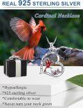 wholesale 925 Sterling Silver 925 Red Cardinal in Heart Pendant Necklace for Women and Girls-0-3