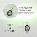 wholesale 925 Sterling Silver Gold & Black Enamel Owl Pendant on Vintage Chain Necklace for Men-0-2