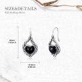 wholesale 925 Sterling Silver Black Onyx Celtic Knot Vintage Earrings for Women-0-3