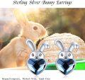 wholesale 925 Sterling Silver Hypoallergenic Cute Rabbit Heart Stud Earrings for Women Girls Birthday Gifts-0-5