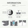 wholesale 925 Sterling Silver Dragonfly Blue Stone Insect Charm Pendant Necklace-0-3