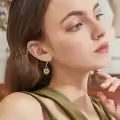 wholesale 925 Sterling Silver Gold Plated Flower Drop Earrings Wholesale for Women - Nature Inspired  Set (Sunflower)-0-2