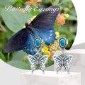 wholesale 925 Sterling Silver Turquoise Butterfly Drop Earrings for Women Girls Gift Idea-0-5
