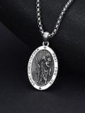 wholesale  Oval St Christopher Prayer Pendant Necklace for Men & Women-0-2