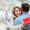 wholesale 925 Sterling Silver Heart-Shaped Pendant with Round Cut Moissanite Gemstone Necklace for Women's Gifts-0-3