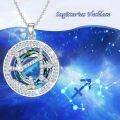 wholesale TOUPOP Valentine's Day Gifts For Her Zodiac Necklace For Women Sterling Silver Constellation Pendant With Circle Crystal Horoscope Sign Astrology Birthstone Birthday Jewelry Gifts For Women Her Mom -0-2