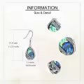 wholesale 925 Sterling Silver Teardrop Abalone Shell Bohemian Filigree Hook Earrings Wholesale-0-3