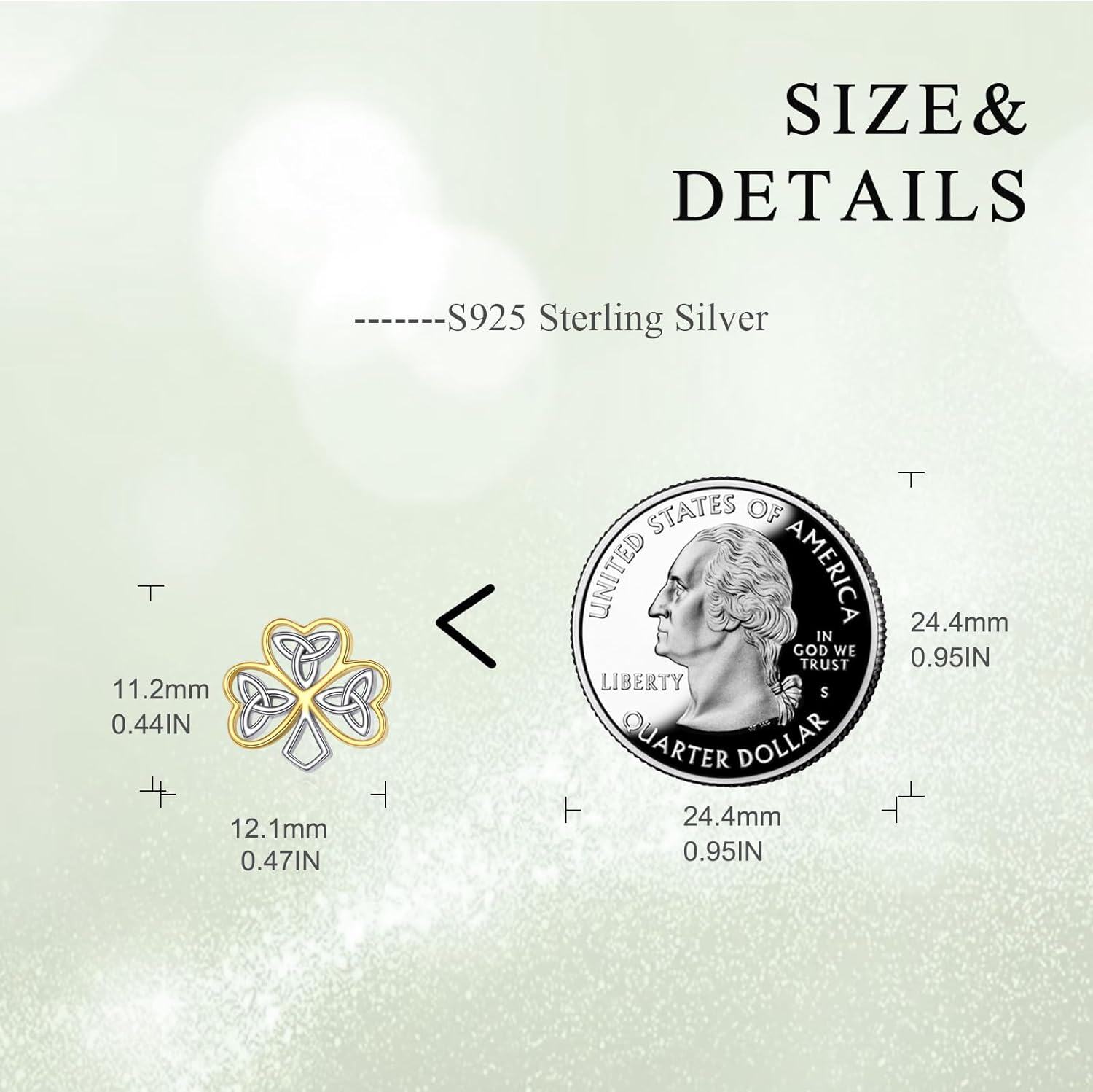 wholesale 925 Sterling Silver Celtic Knot Shamrock Stud Earrings with Evil Eye Design-0-4
