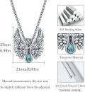 wholesale 925 Sterling Silver Angel Wing Turquoise Norse Valknut Pendant Necklace-0-5