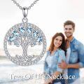 wholesale 925 Sterling Silver Birthstones Tree of Life Necklace for Women Anniversary Birthday Christmas Wedding Jewelry for Wife Sister-0-1