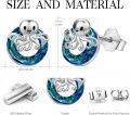 wholesale 925 Sterling Silver Blue Crystal Octopus Stud Earrings Sea Life Jewelry for Women Girls-0-5