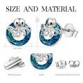 wholesale 925 Sterling Silver Blue Crystal Octopus Stud Earrings-0-5