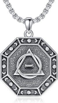 wholesale 925 Sterling Silver Viking Valknut Triangle Pendant Necklace for Men & Women-Therian