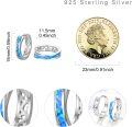 wholesale 925 Sterling Silver Blue Fire Opal Hoop Earrings Hypoallergenic Gift for Her-0-2