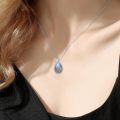 wholesale 925 Sterling Silver Teardrop Pendant Necklace with Opal Stone for Women s-0-27