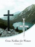 TOUPOP 925 Sterling Silver Cross Pendant Necklace Classic Faith Jewelry For Women Men-0-4
