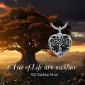 wholesale TOUPOP Tree Of Life Urn Necklace For Ashes 925 Sterling Silver Heart Cremation Jewelry For Ashes Heart Family Tree Keepsake Necklace For Ashes Memorial Gifts For Women Men -0-1